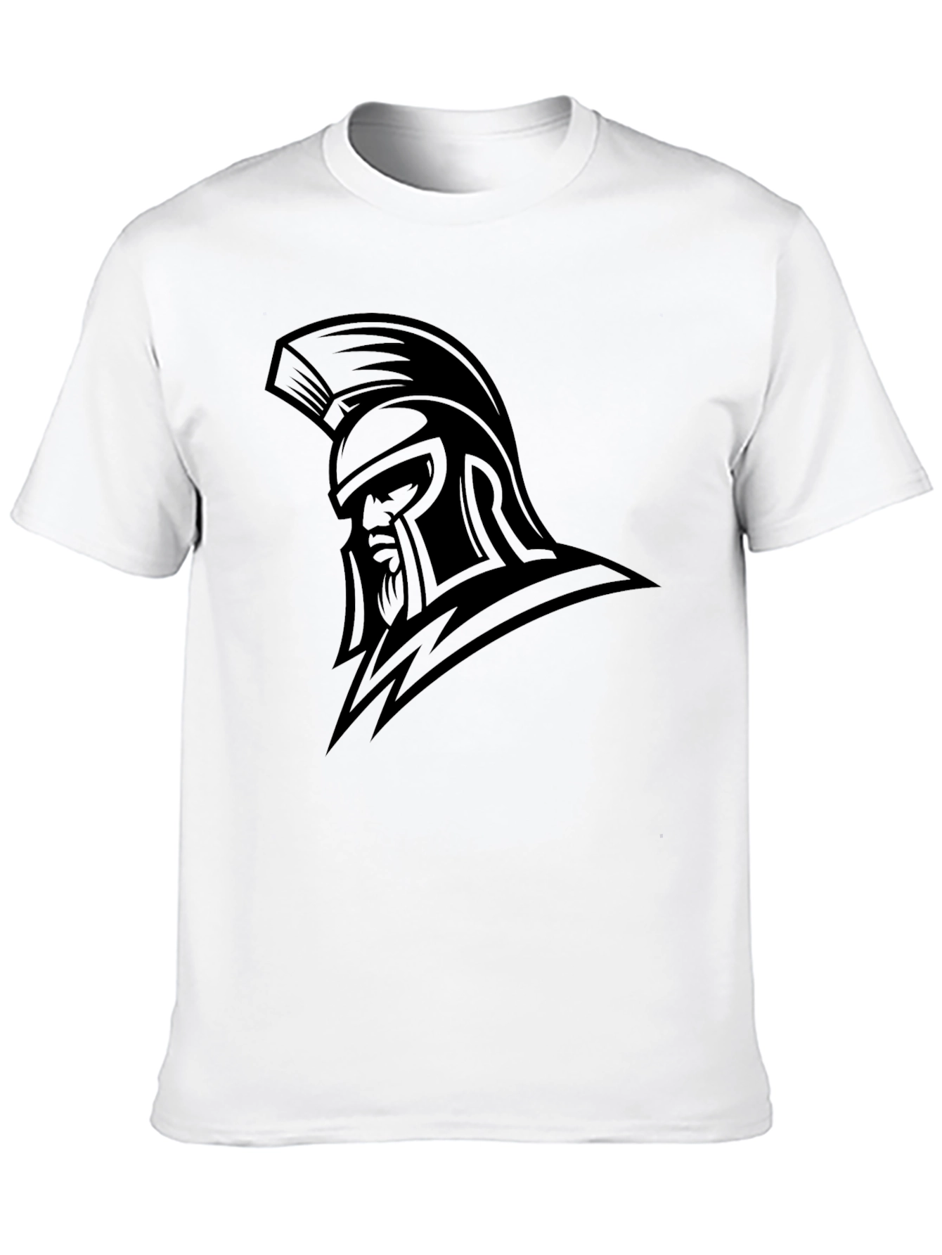 Spartan Warrior Graphic Tee - Black Cotton T-Shirt