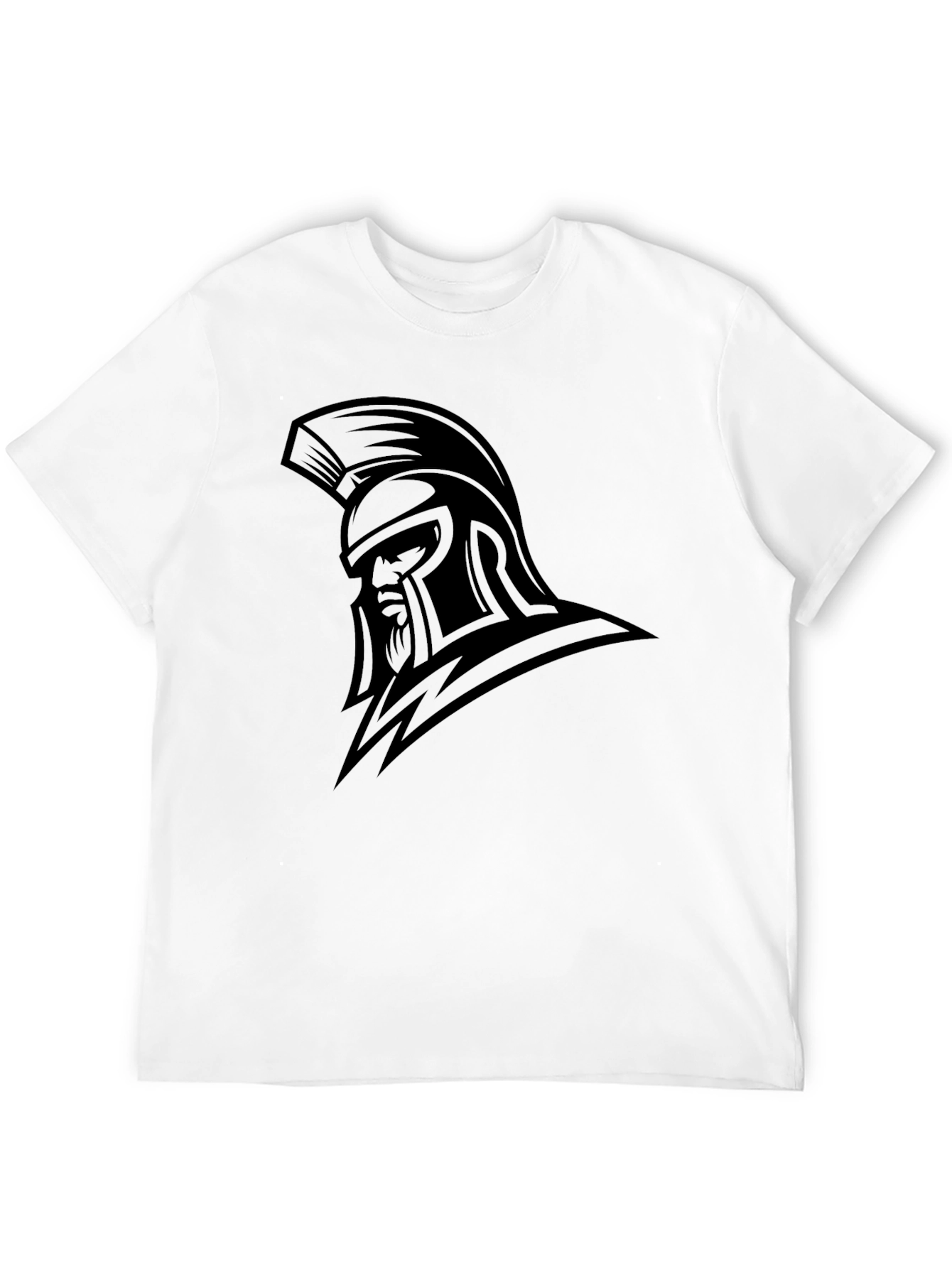 Spartan Warrior Graphic Tee - Black Cotton T-Shirt