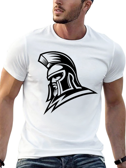 Spartan Warrior Graphic Tee - Black Cotton T-Shirt