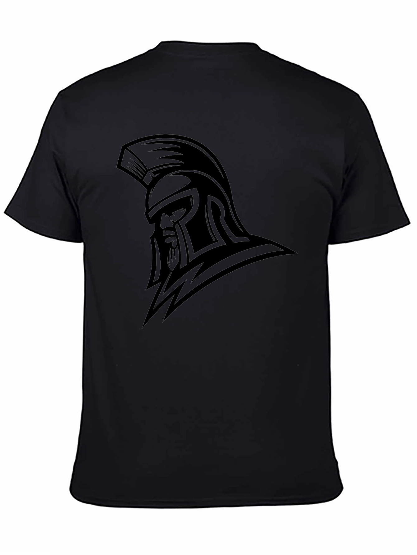 Spartan Warrior Graphic Tee - Black Cotton T-Shirt
