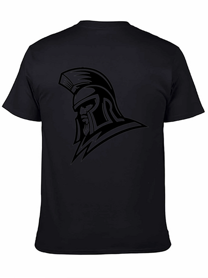 Spartan Warrior Graphic Tee - Black Cotton T-Shirt