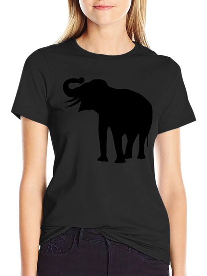 Elephant Silhouette T-Shirt - Black