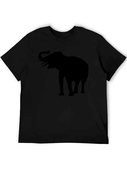 Elephant Silhouette T-Shirt - Black