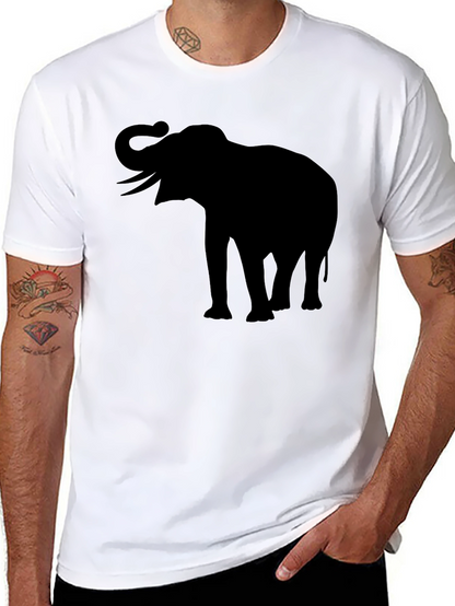 Elephant Silhouette T-Shirt - Black