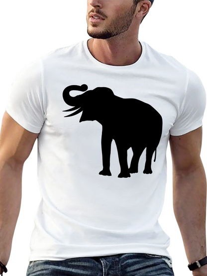 Elephant Silhouette T-Shirt - Black