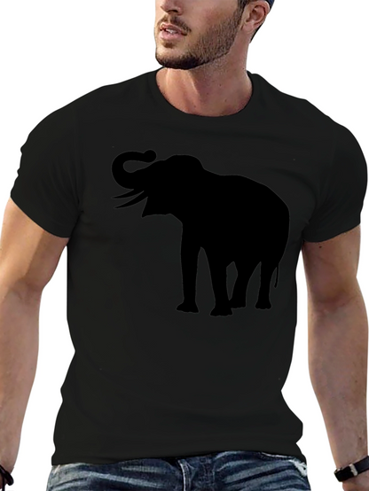 Elephant Silhouette T-Shirt - Black