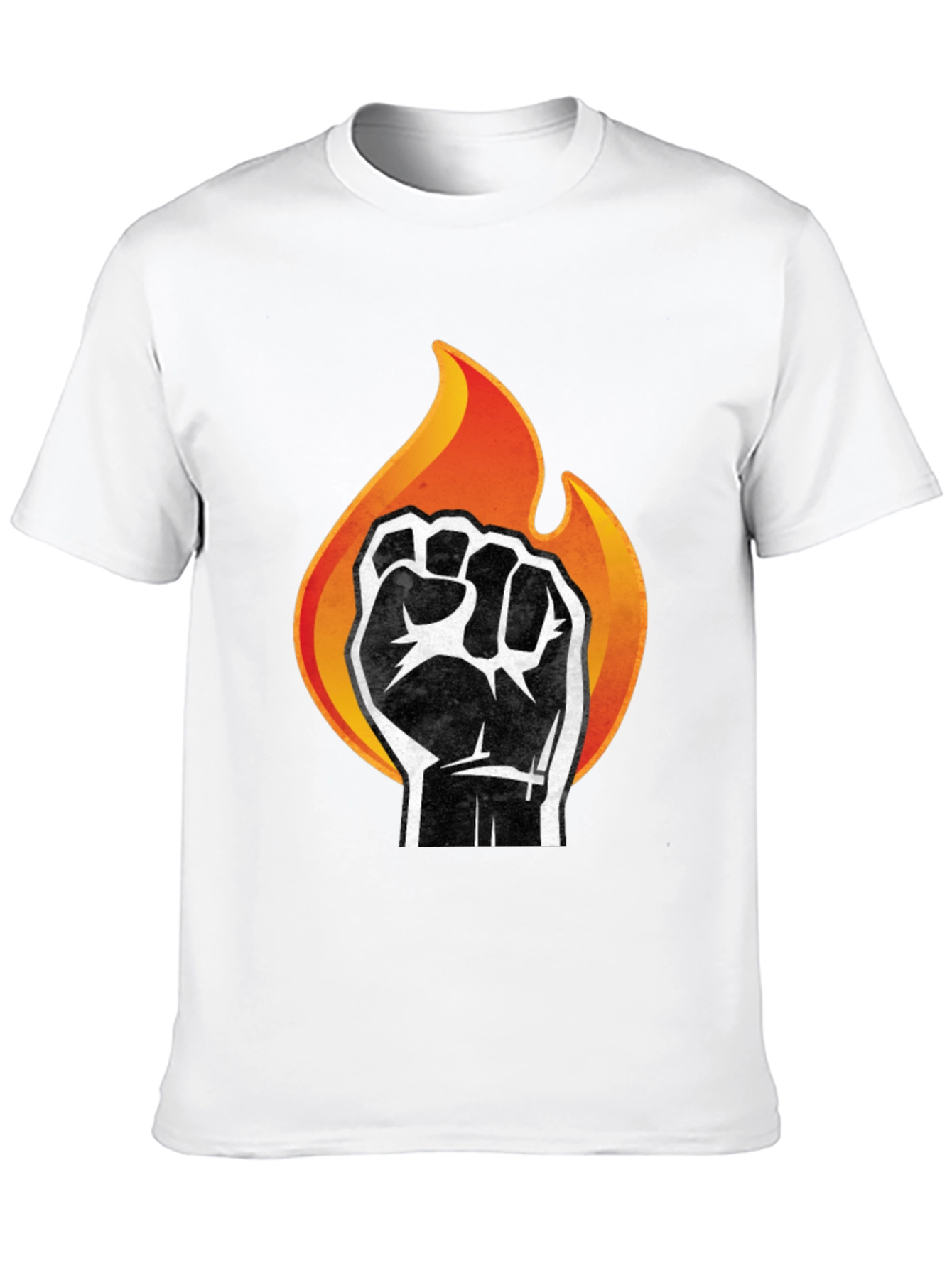 Fiery Fist Graphic T-Shirt - Bold Black Tee