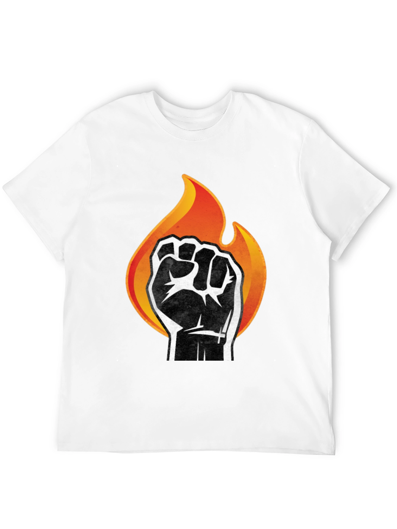 Fiery Fist Graphic T-Shirt - Bold Black Tee