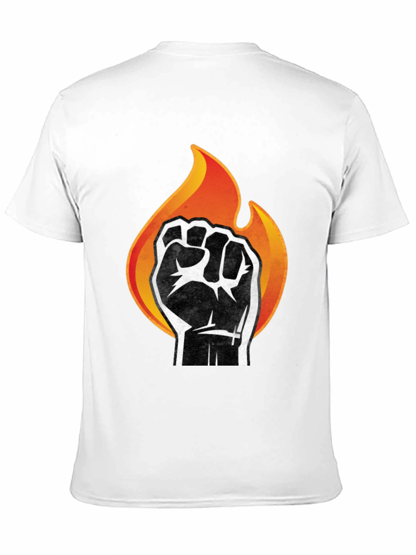 Fiery Fist Graphic T-Shirt - Bold Black Tee