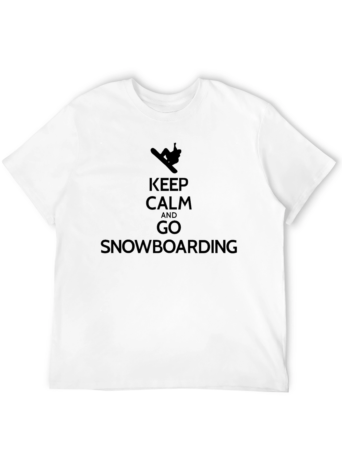 Keep Calm & Go Snowboarding Black Graphic Tee