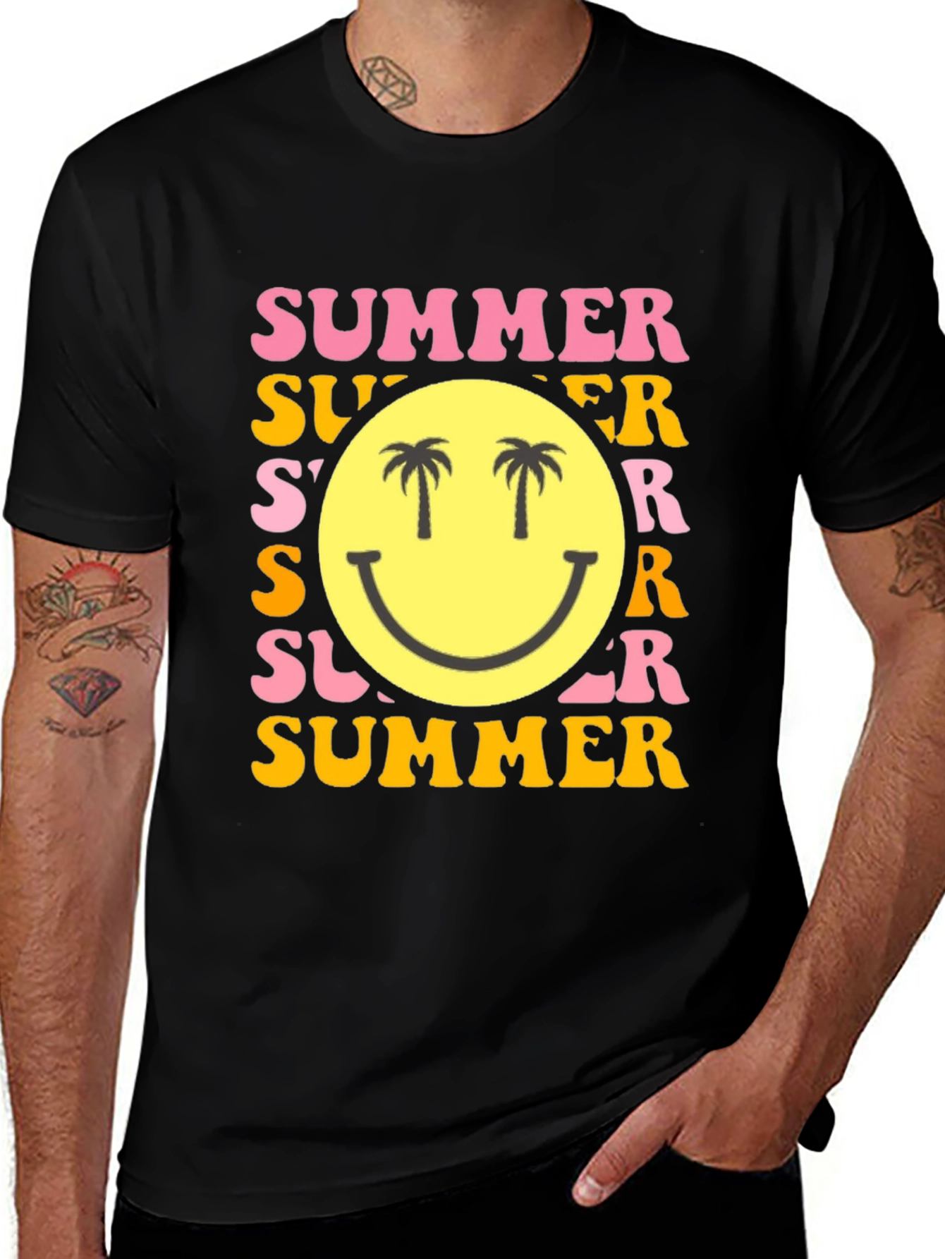 Summer Smiley Face Graphic T-Shirt