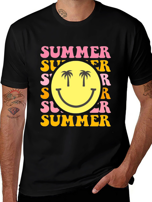 Summer Smiley Face Graphic T-Shirt