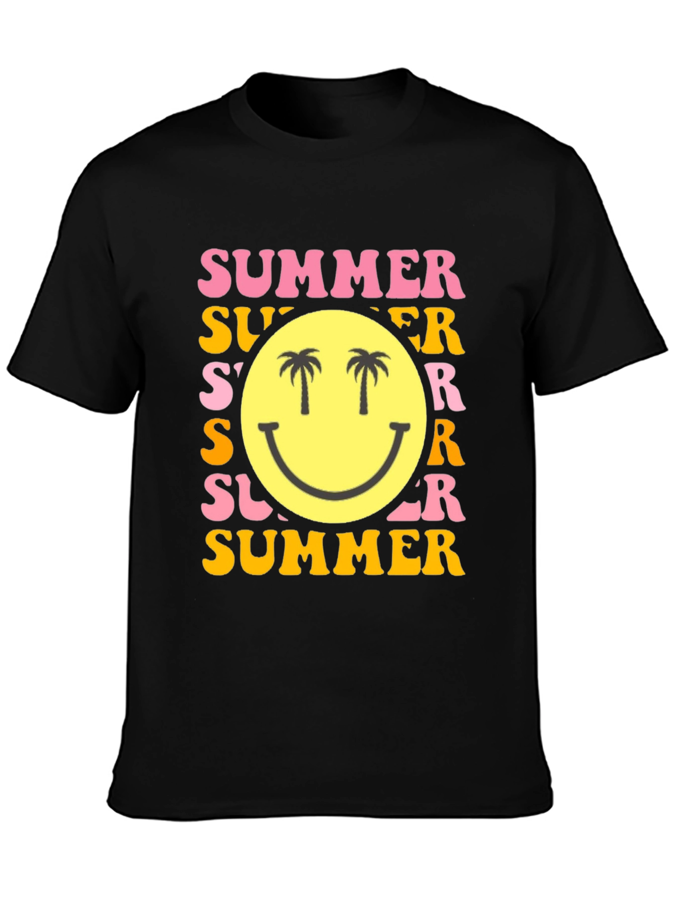 Summer Smiley Face Graphic T-Shirt