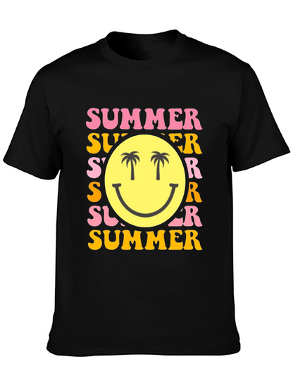 Summer Smiley Face Graphic T-Shirt