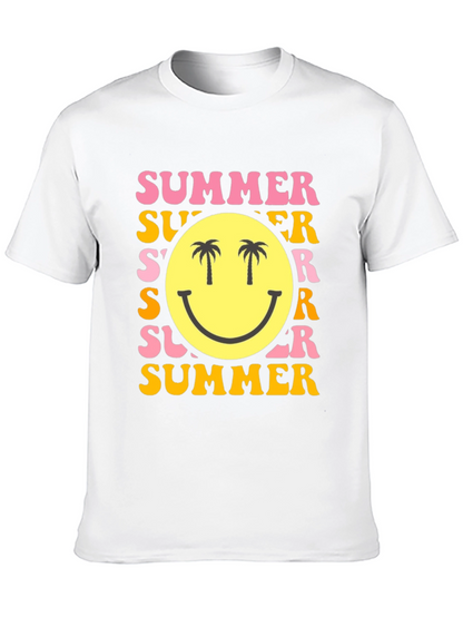 Summer Smiley Face Graphic T-Shirt