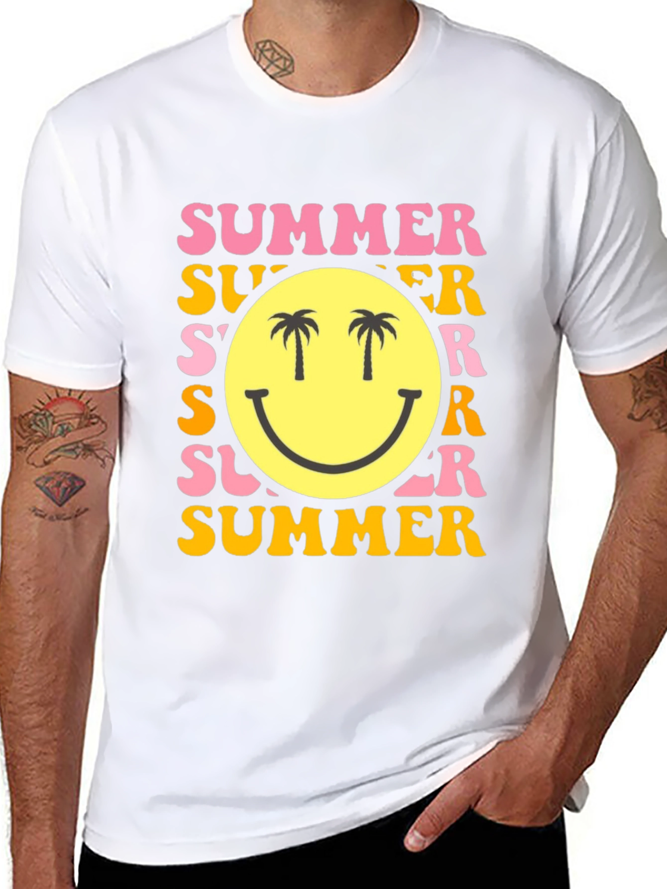 Summer Smiley Face Graphic T-Shirt