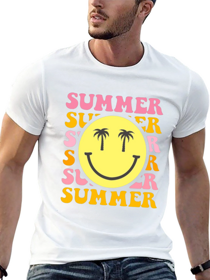 Summer Smiley Face Graphic T-Shirt