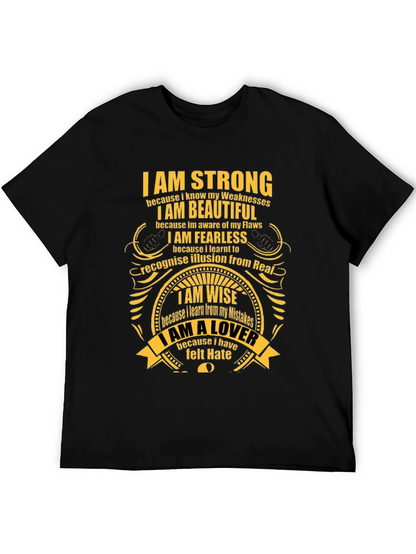 Inspirational Graphic T-Shirt - Strong Beautiful Fearless Wise Lover