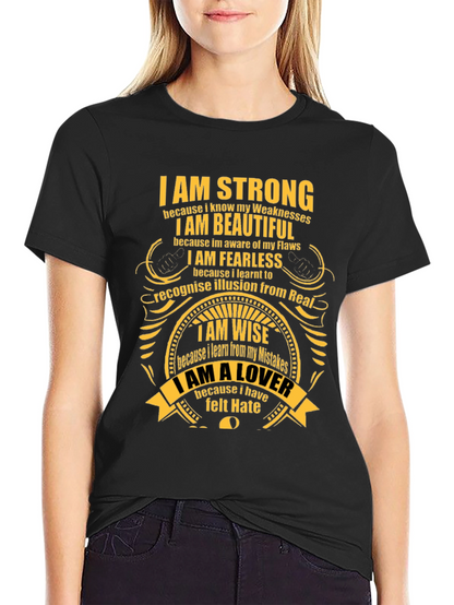 Inspirational Graphic T-Shirt - Strong Beautiful Fearless Wise Lover