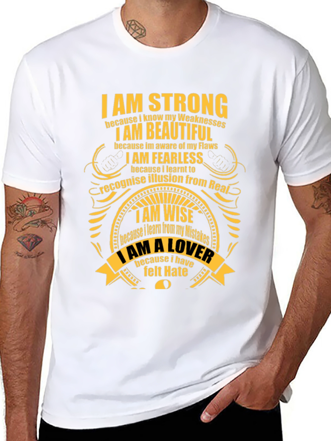 Inspirational Graphic T-Shirt - Strong Beautiful Fearless Wise Lover