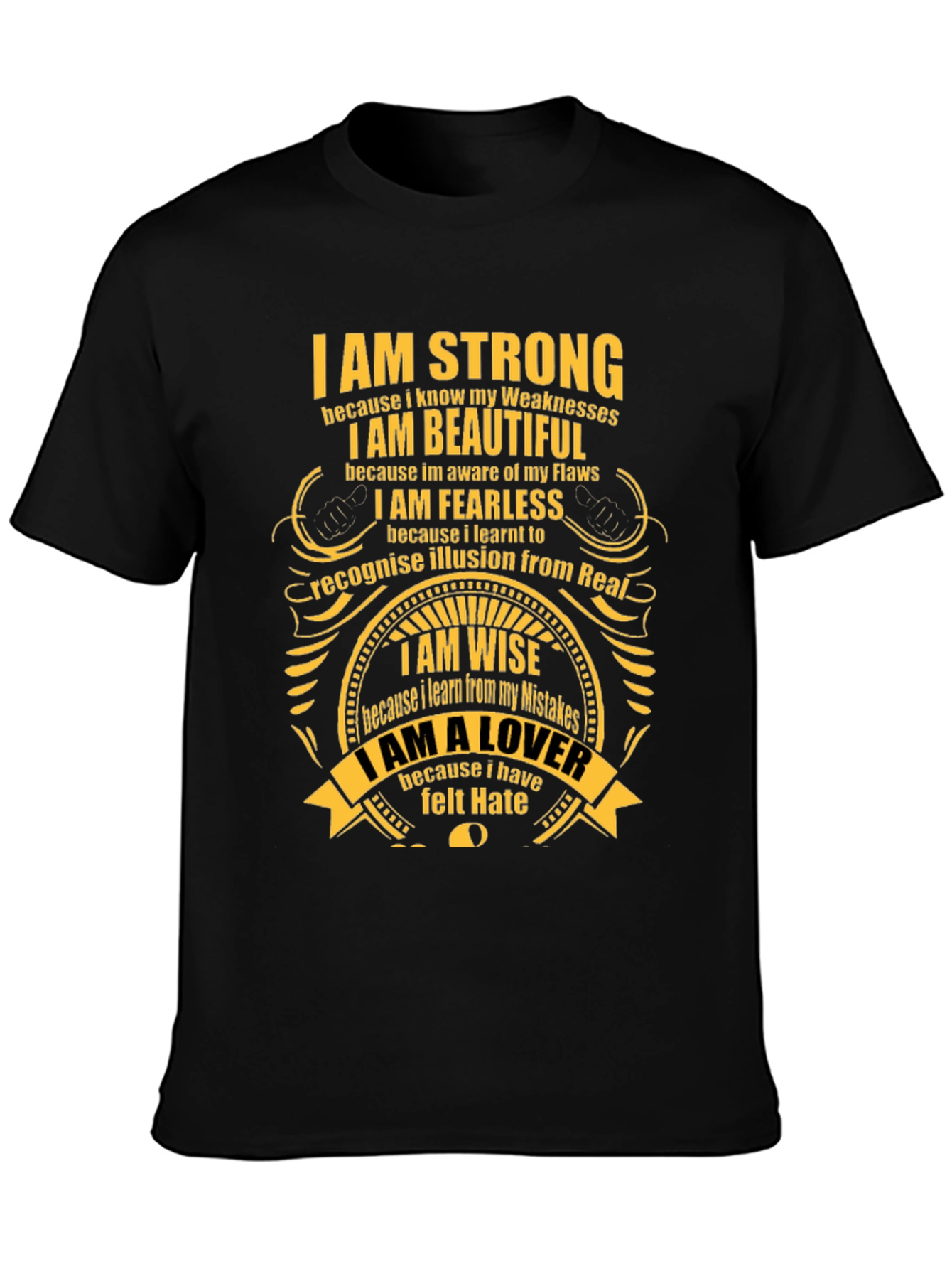 Inspirational Graphic T-Shirt - Strong Beautiful Fearless Wise Lover