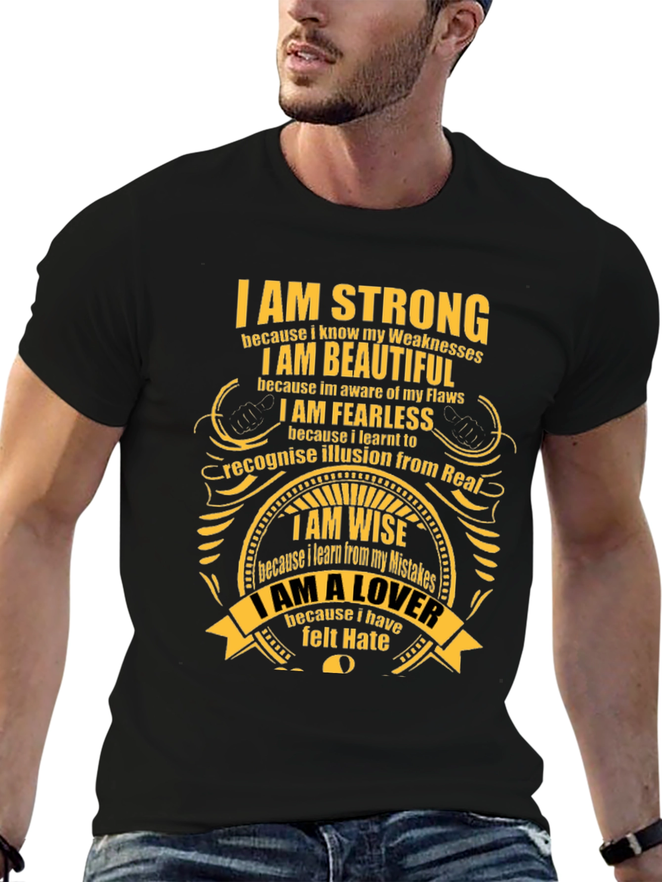 Inspirational Graphic T-Shirt - Strong Beautiful Fearless Wise Lover