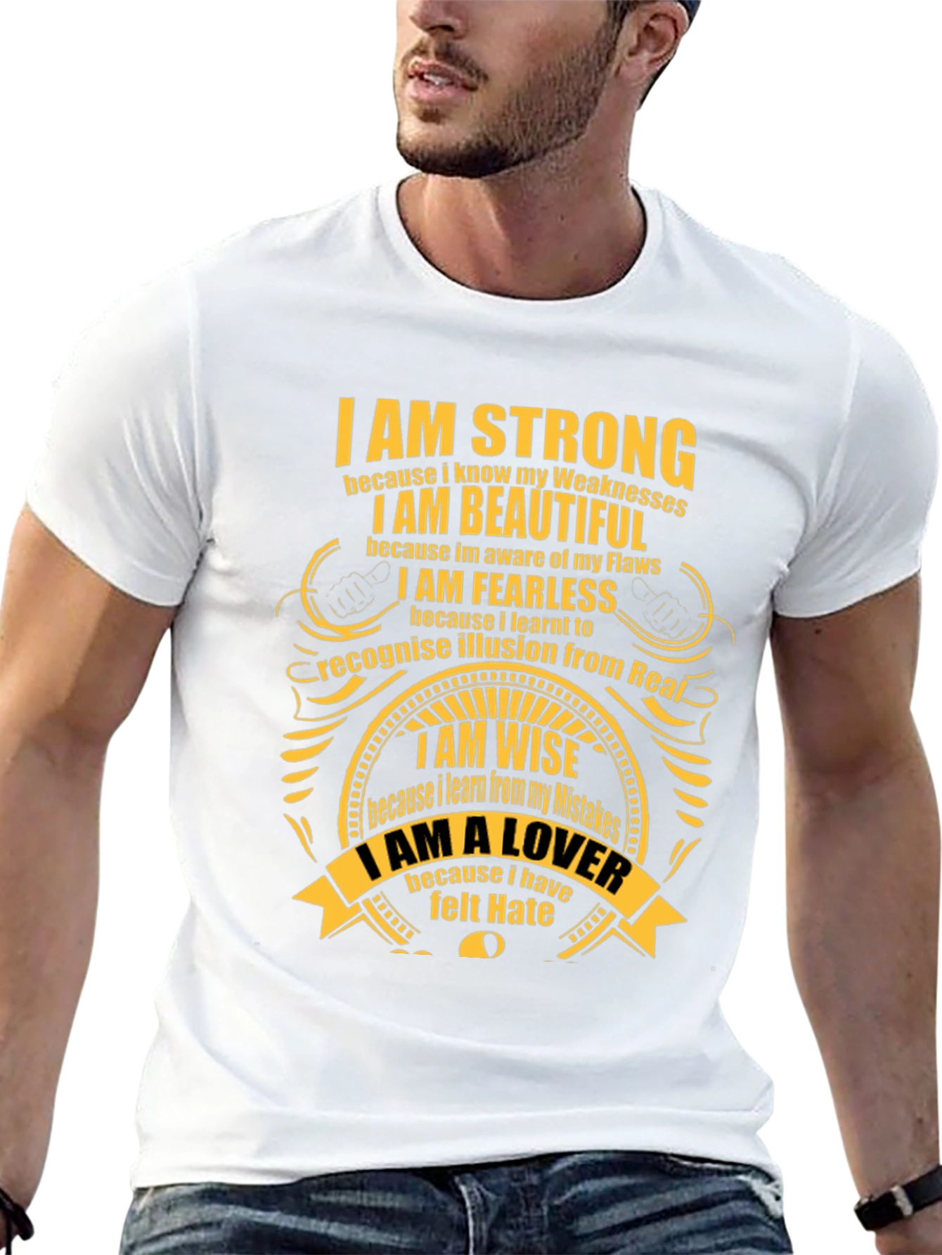 Inspirational Graphic T-Shirt - Strong Beautiful Fearless Wise Lover