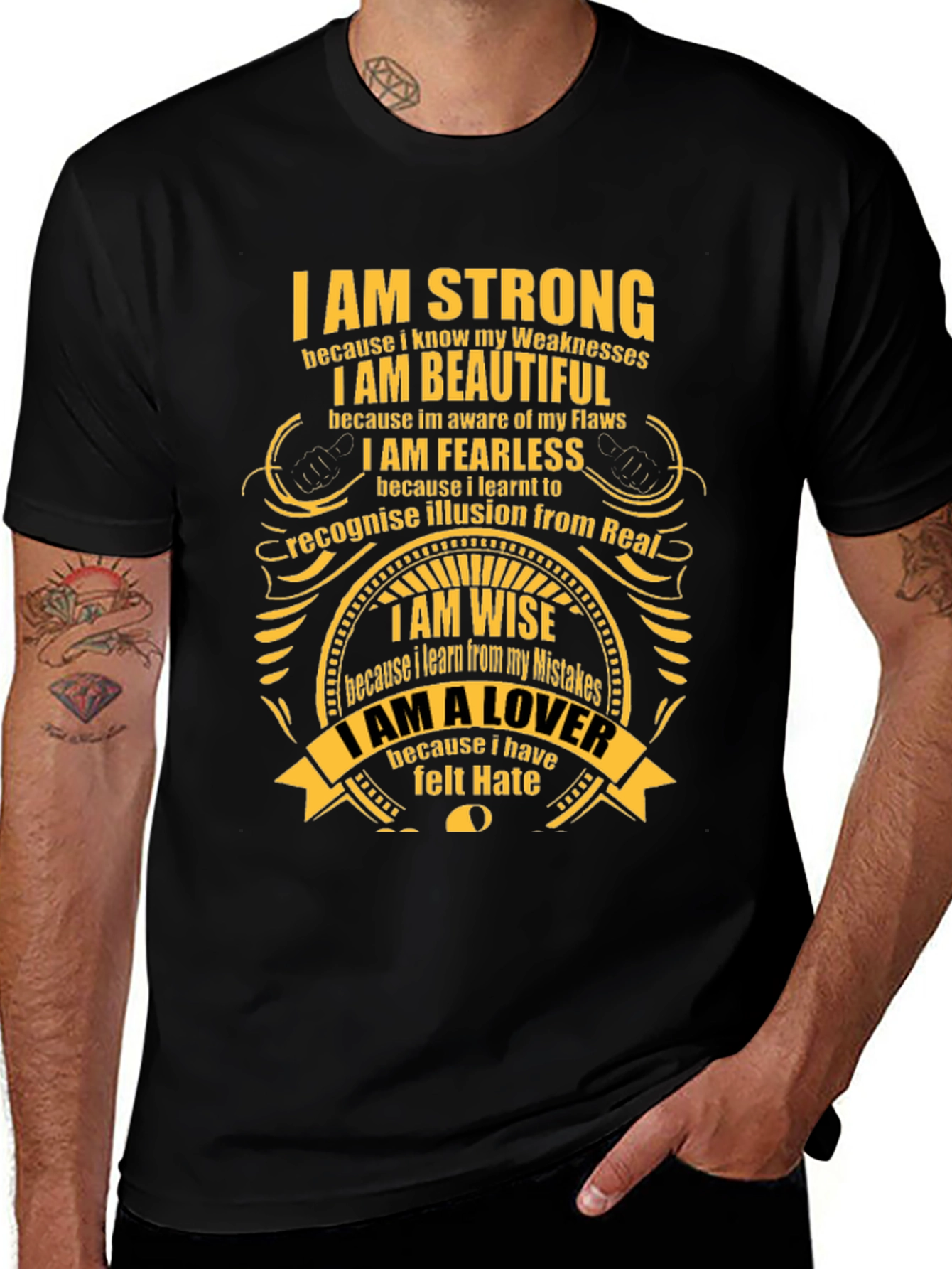 Inspirational Graphic T-Shirt - Strong Beautiful Fearless Wise Lover