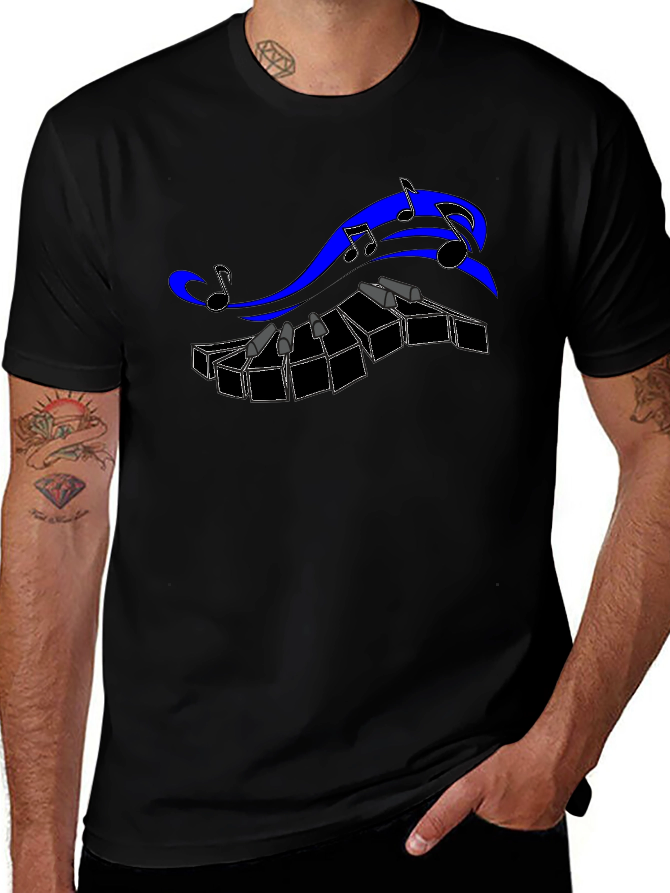 Musical Keyboard T-Shirt - Black
