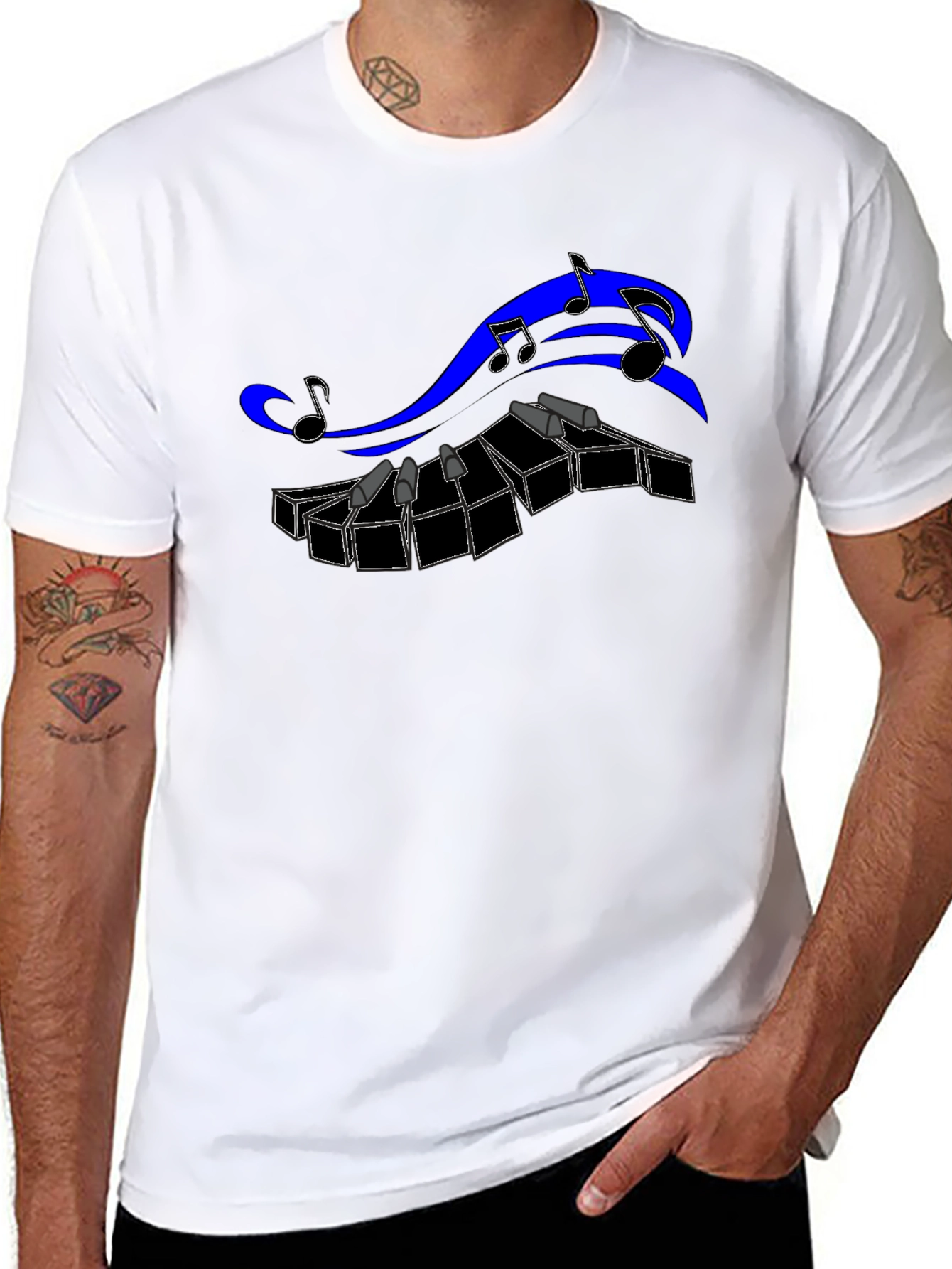 Musical Keyboard T-Shirt - Black