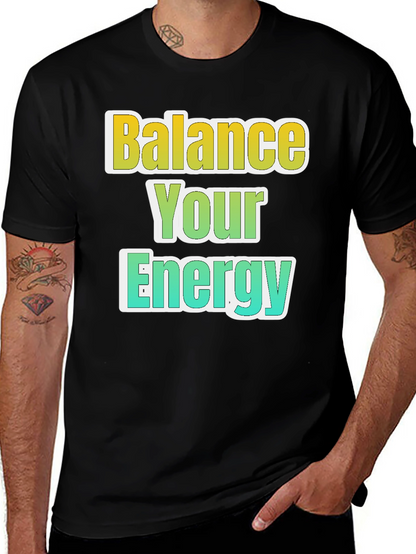 Balance Your Energy Black Graphic Tee