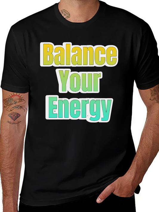 Balance Your Energy Black Graphic Tee