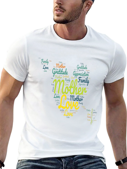 Mother Love Word Art Graphic T-Shirt