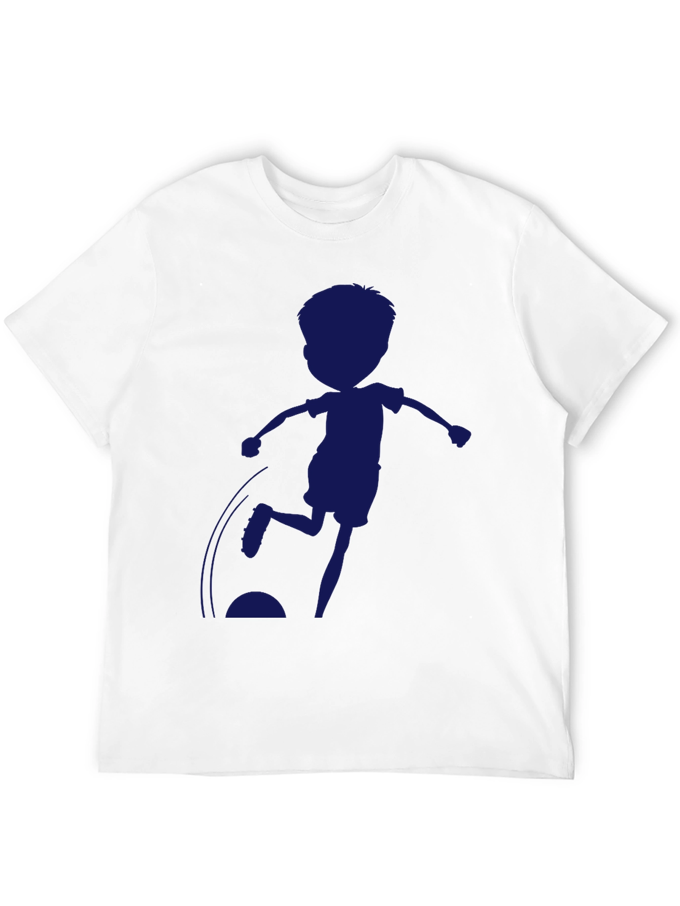 Boy Soccer Silhouette Black T-Shirt