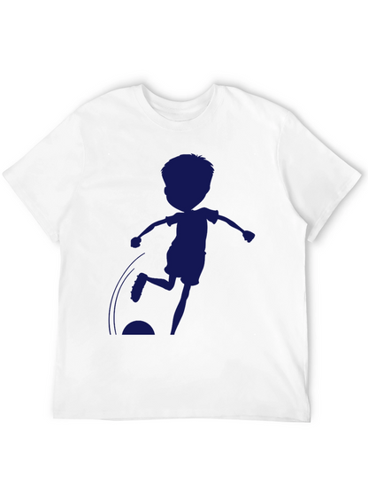Boy Soccer Silhouette Black T-Shirt