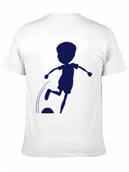 Boy Soccer Silhouette Black T-Shirt