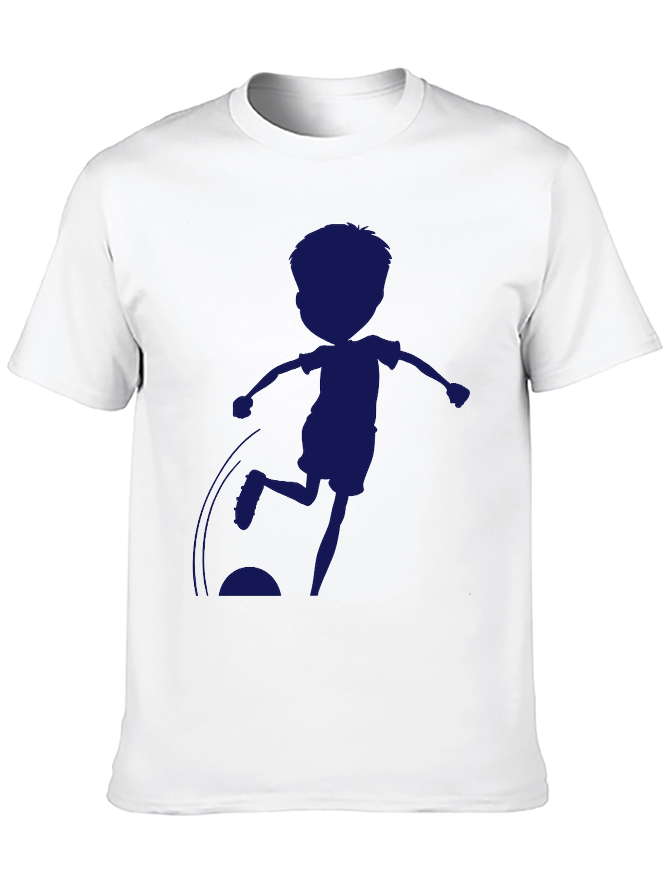 Boy Soccer Silhouette Black T-Shirt