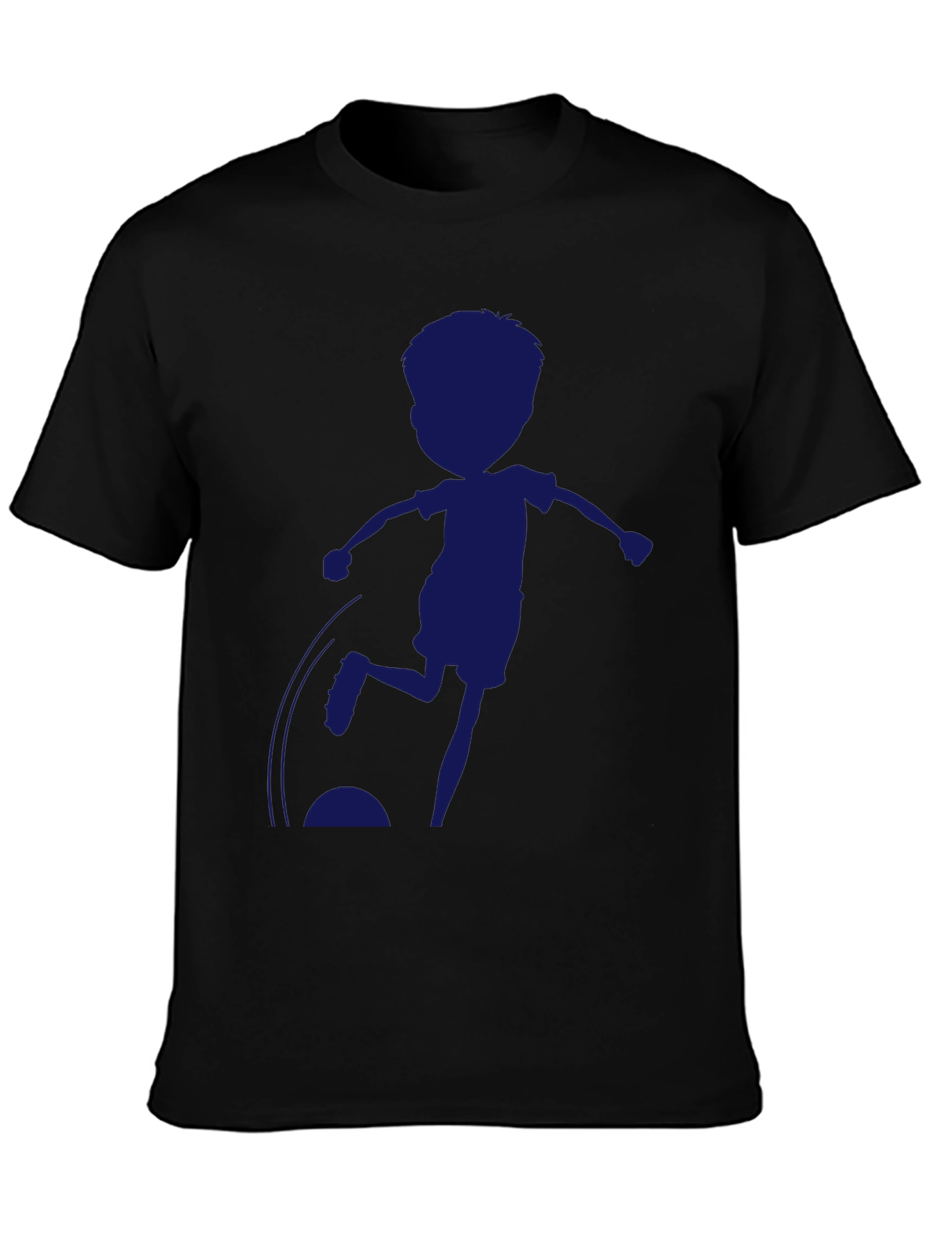 Boy Soccer Silhouette Black T-Shirt