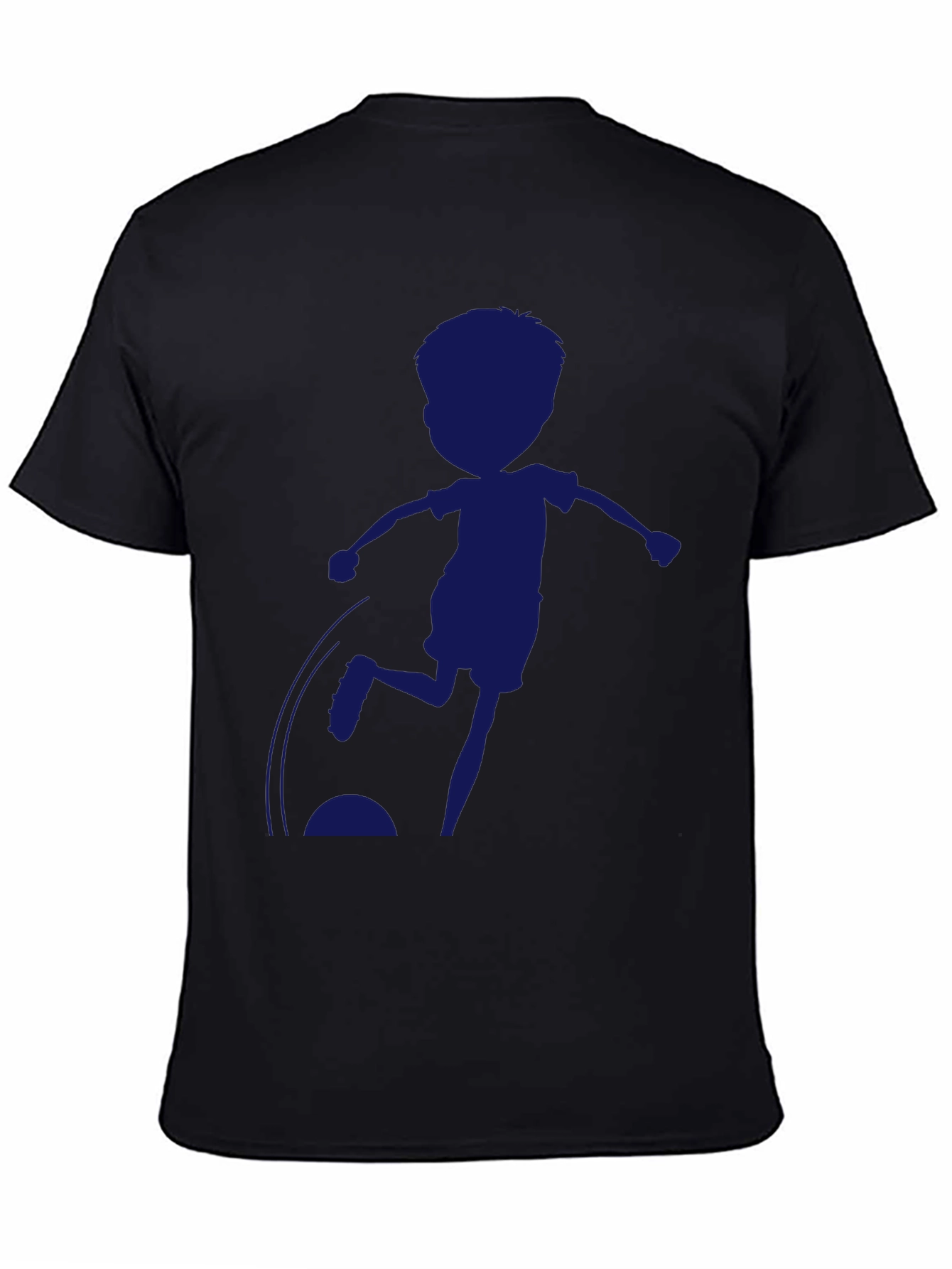 Boy Soccer Silhouette Black T-Shirt