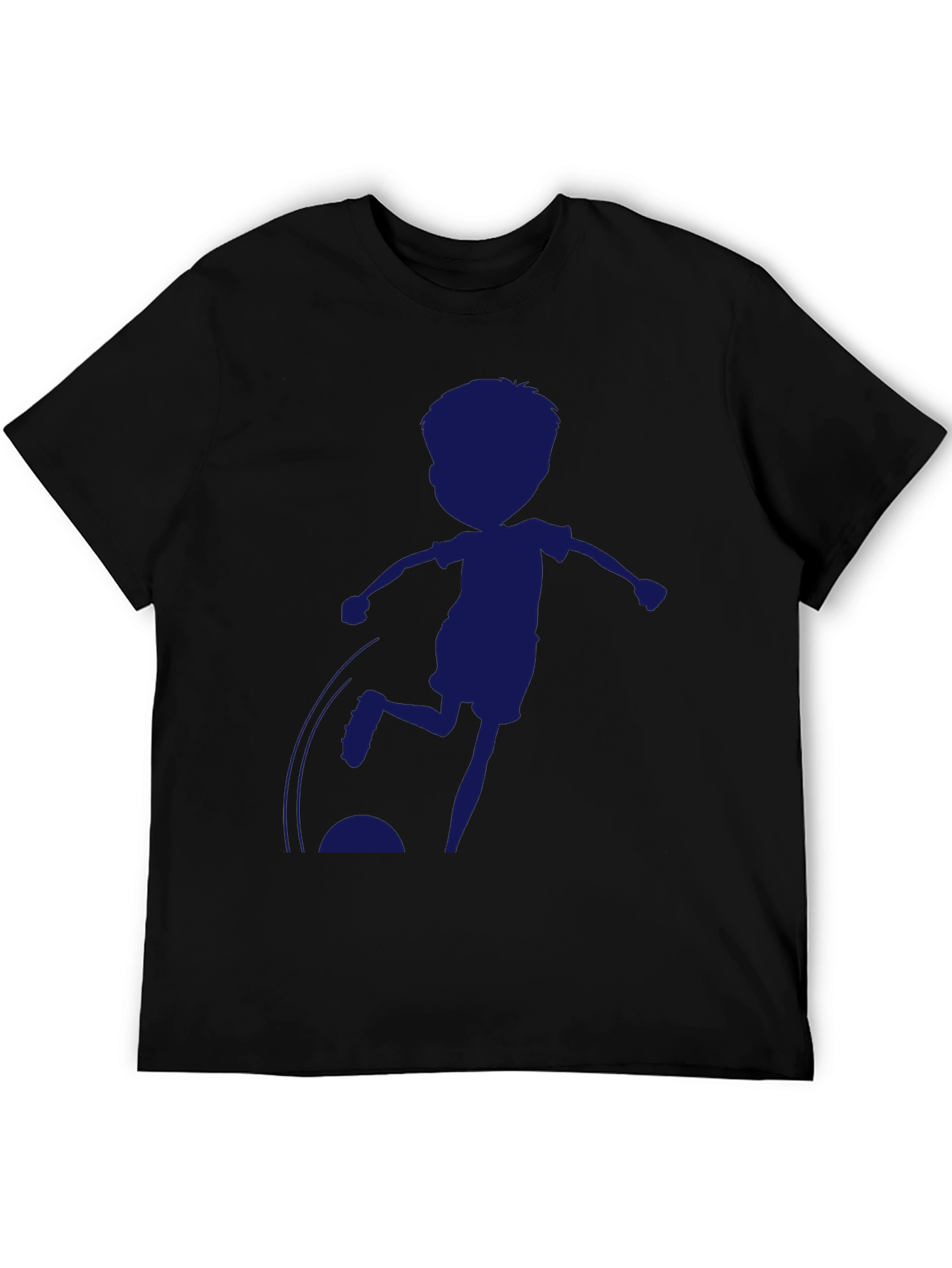 Boy Soccer Silhouette Black T-Shirt