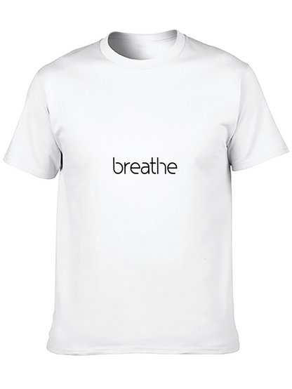 Breathe Graphic Tee - Black Minimalist Design