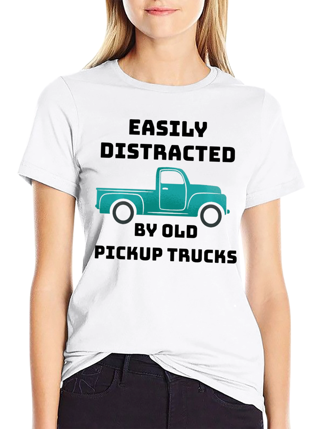 Easily Distracted Old Pickup Trucks Graphic T-Shirt