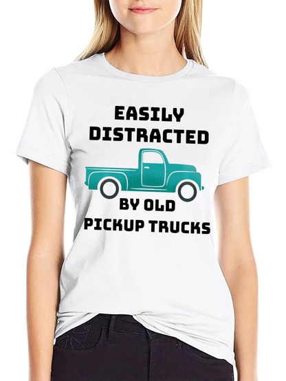 Easily Distracted Old Pickup Trucks Graphic T-Shirt
