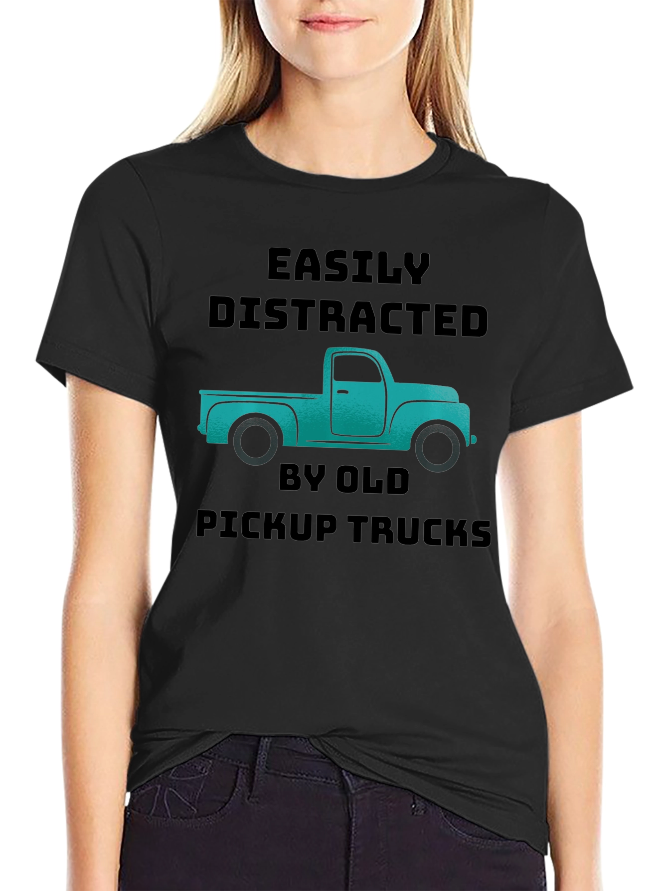 Easily Distracted Old Pickup Trucks Graphic T-Shirt