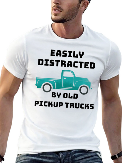 Easily Distracted Old Pickup Trucks Graphic T-Shirt