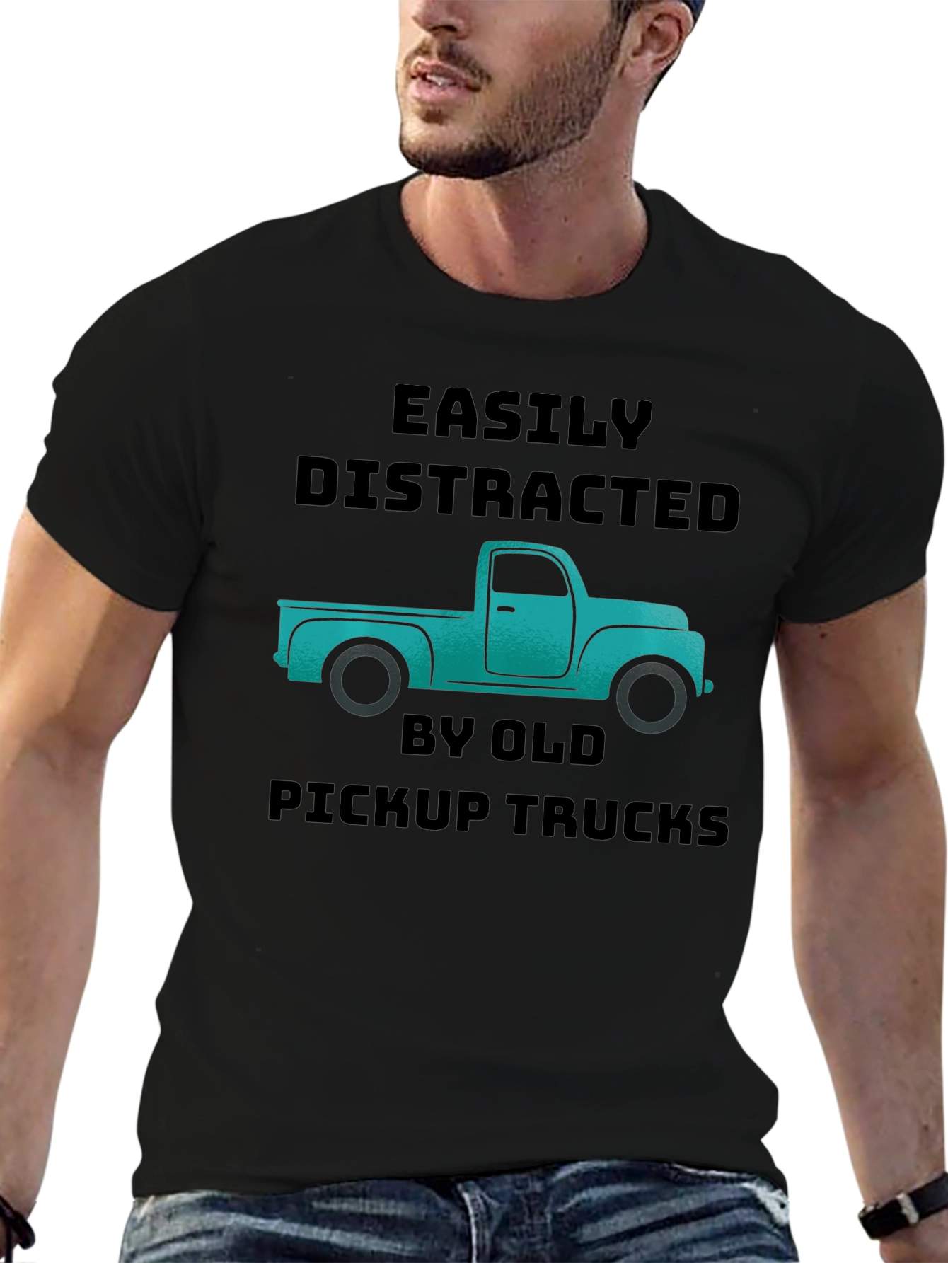 Easily Distracted Old Pickup Trucks Graphic T-Shirt