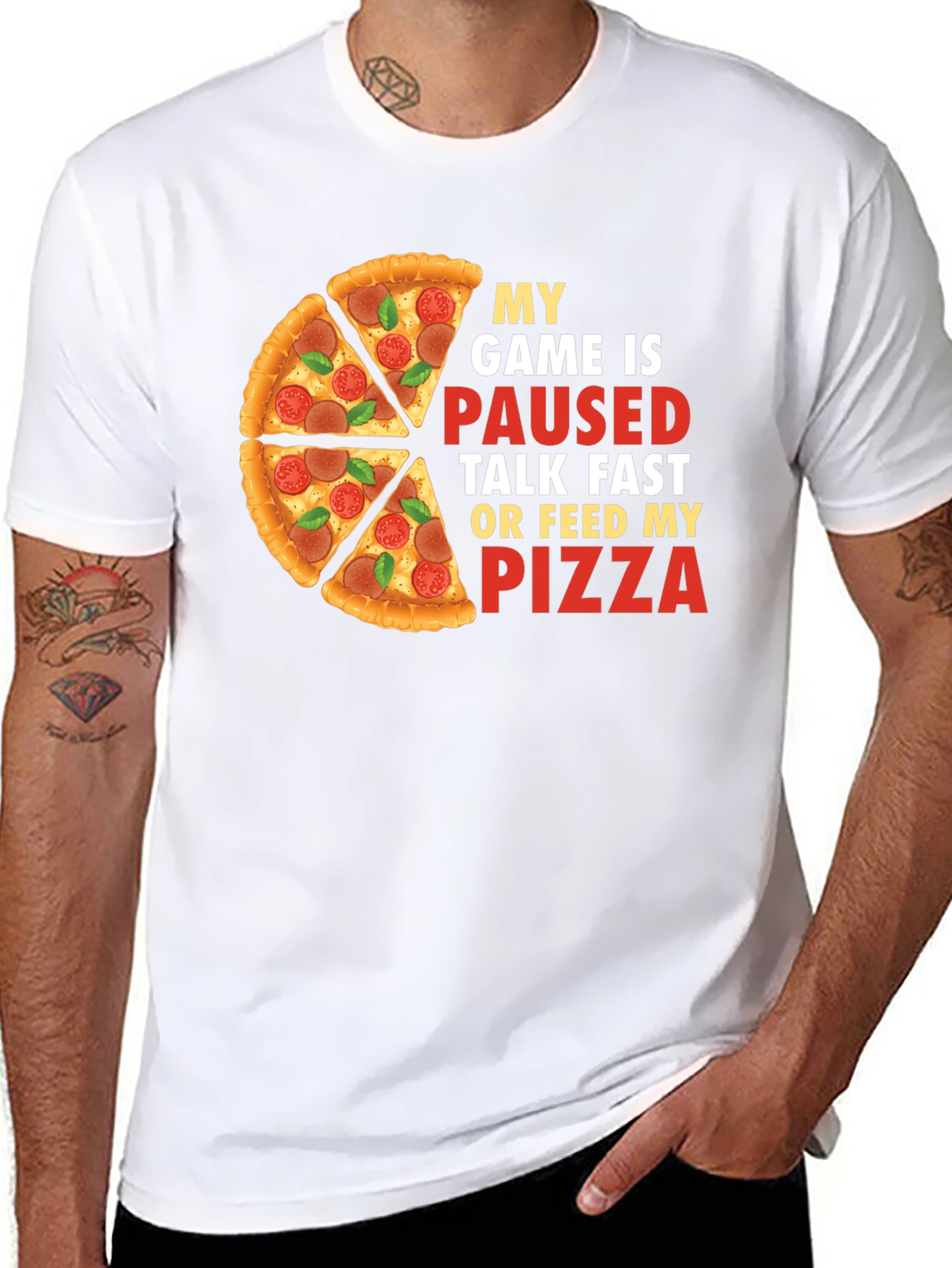 My Game is Paused Pizza T-Shirt