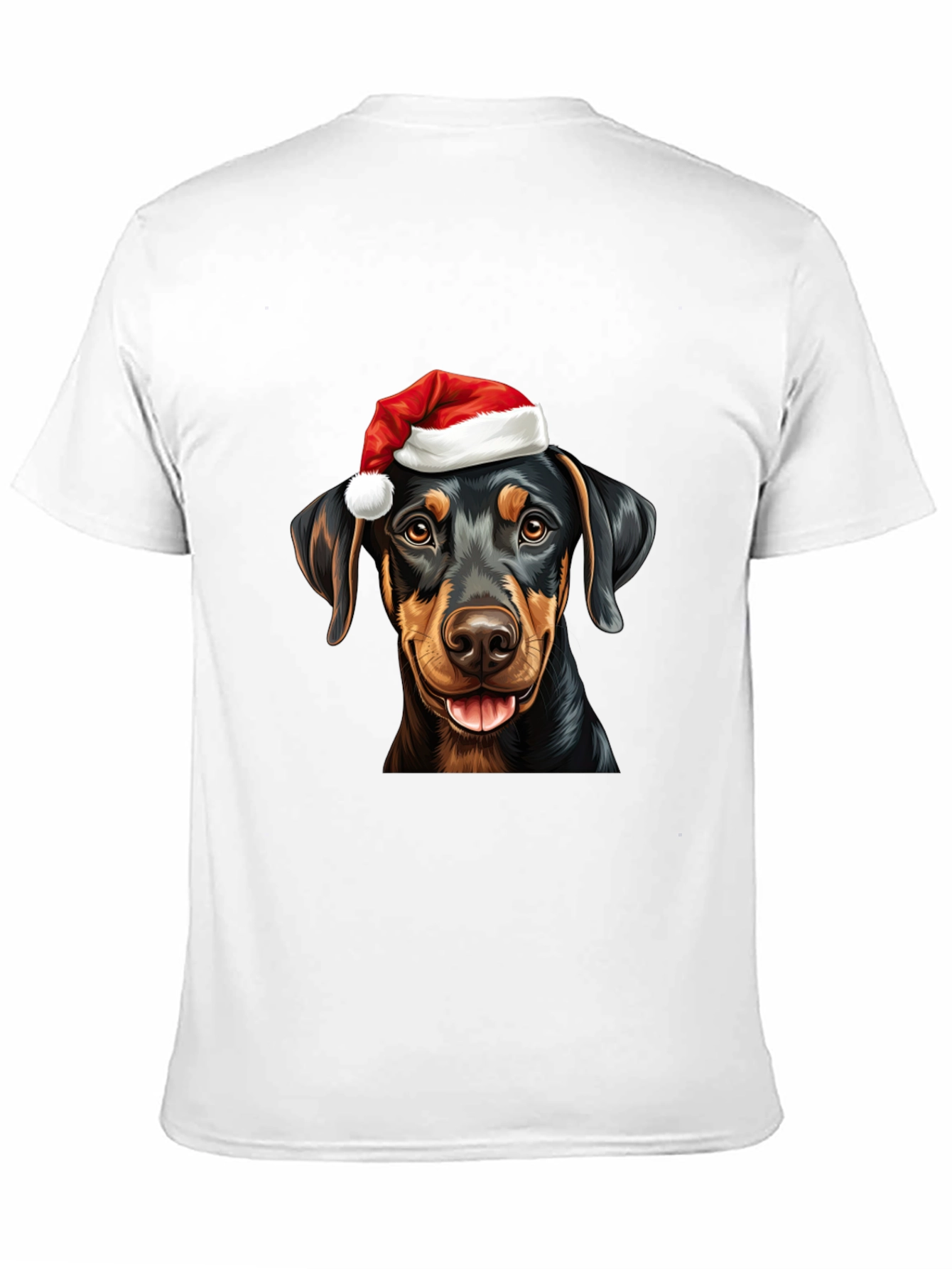 Dachshund Santa Hat Black T-Shirt