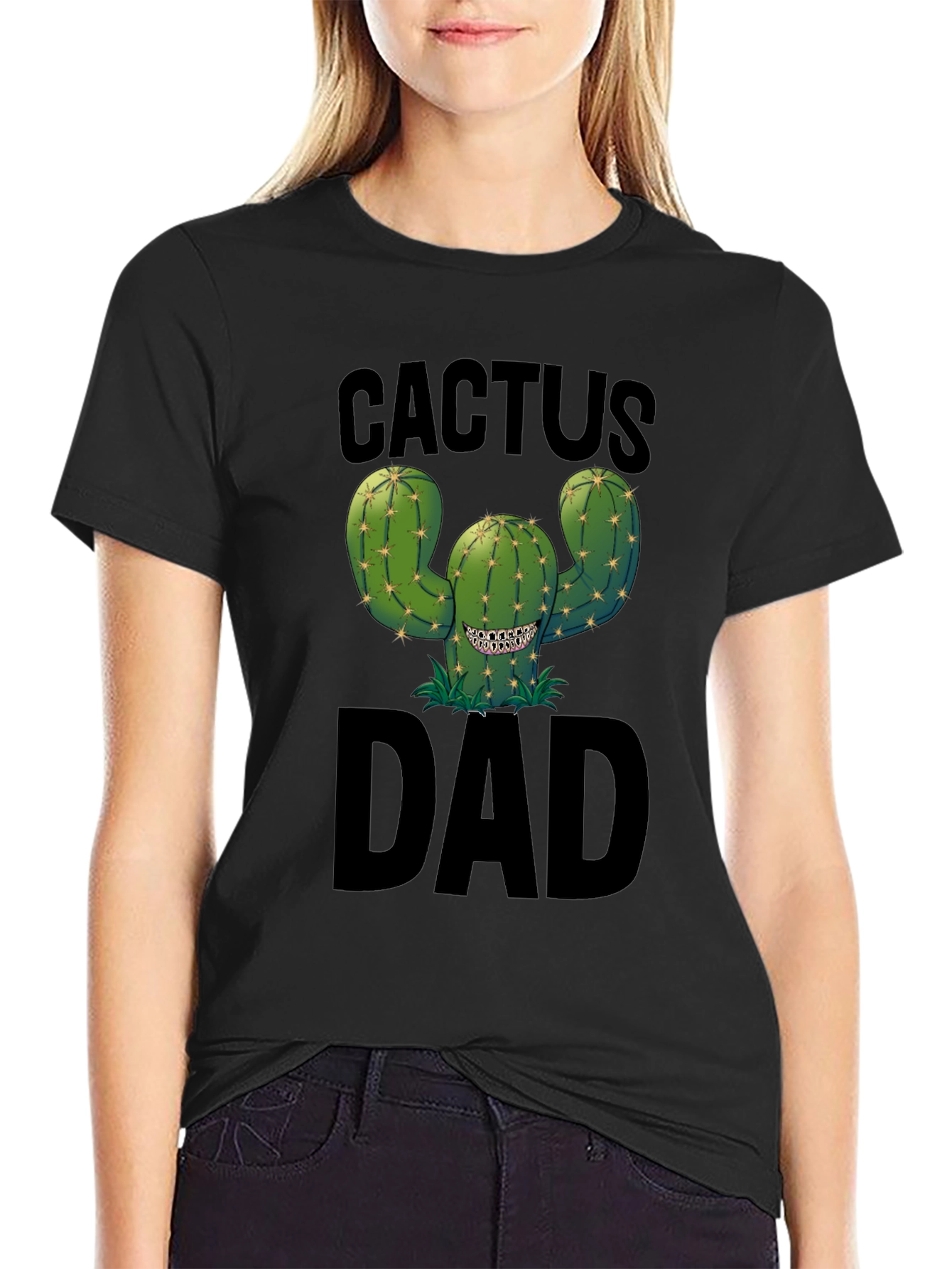 Cactus Dad Black Graphic Tee