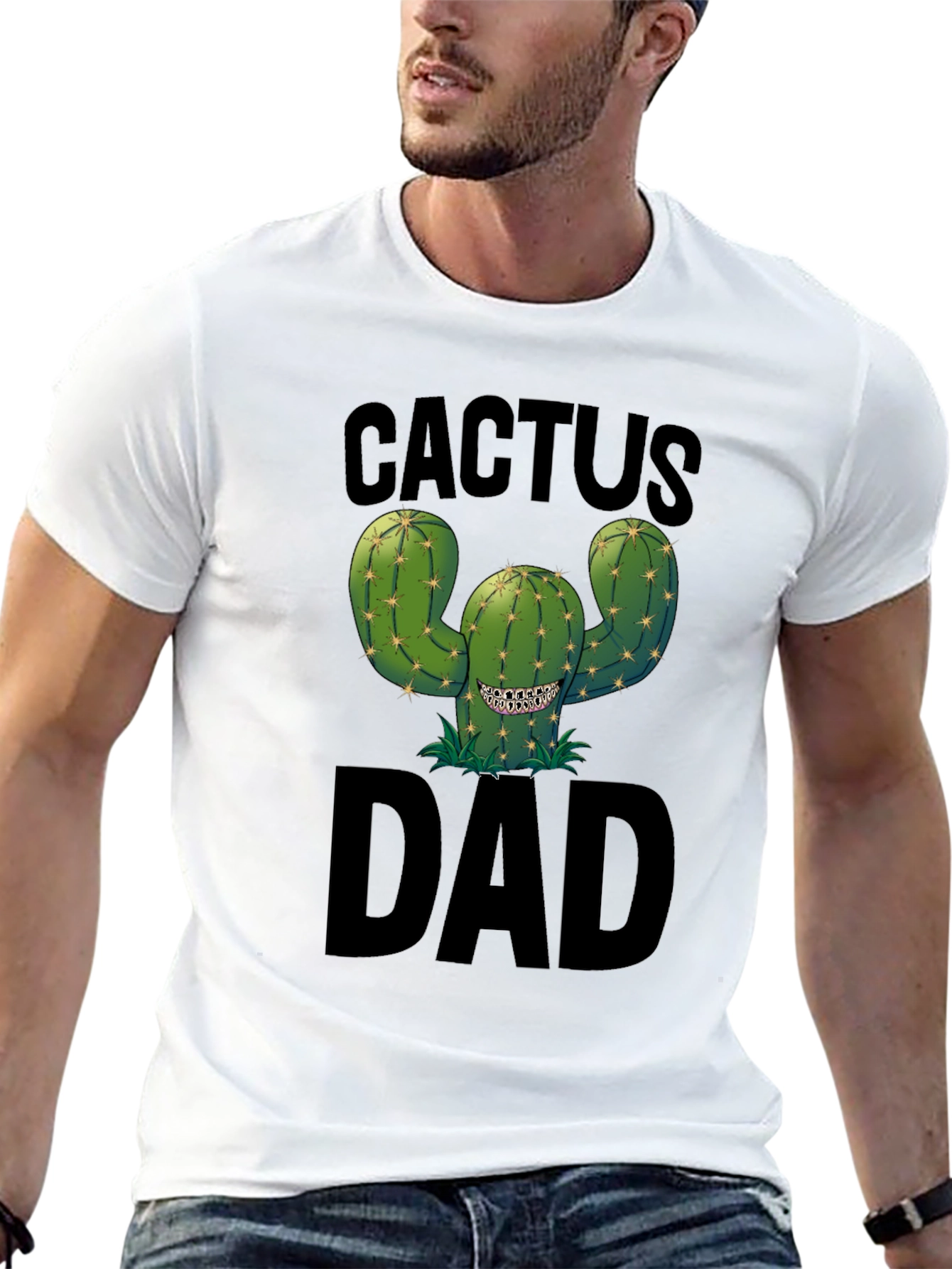 Cactus Dad Black Graphic Tee